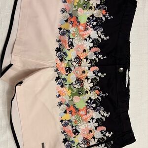 Parke & Ronen Floral High Waist Men's Shorts - Black and Cream